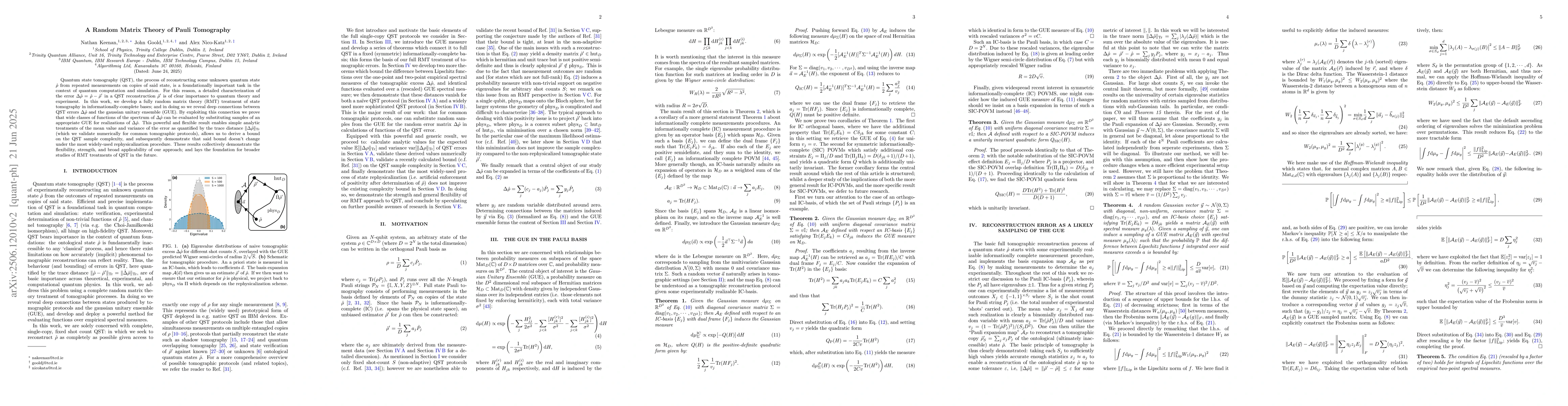 Thumbnail for A Random Matrix Theory of Pauli Tomography