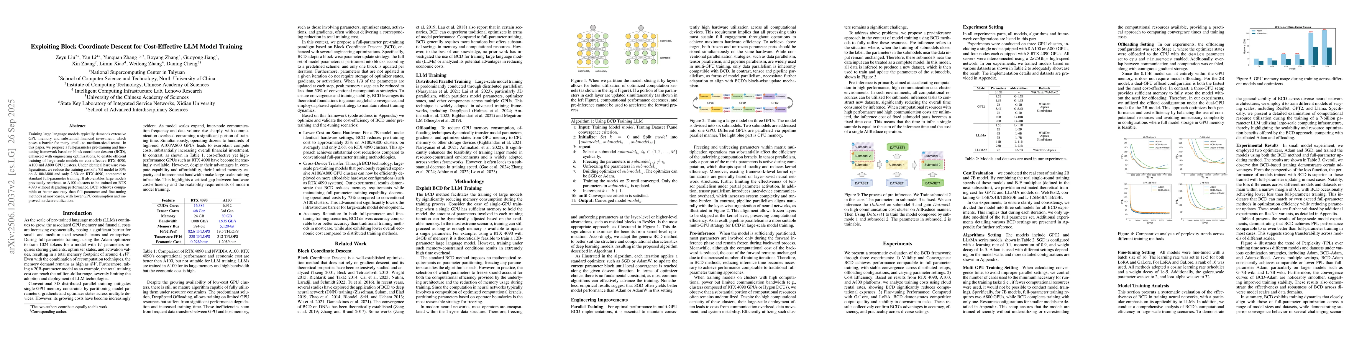 Thumbnail for Exploiting Block Coordinate Descent for Cost-Effective LLM Model
  Training