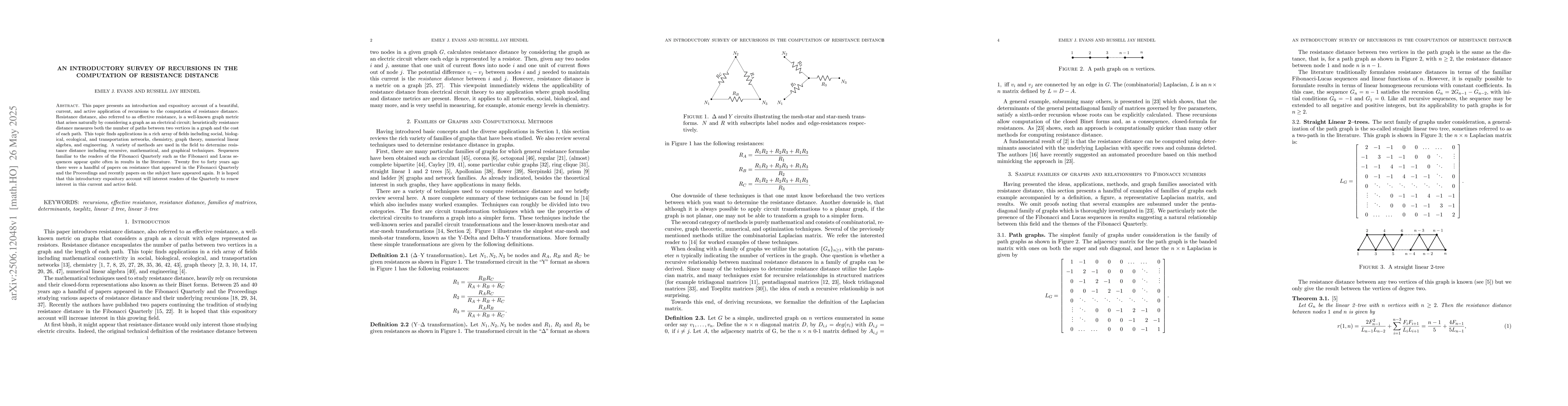 Thumbnail for An Introductory Survey of Recursions in the Computation of Resistance
  Distance