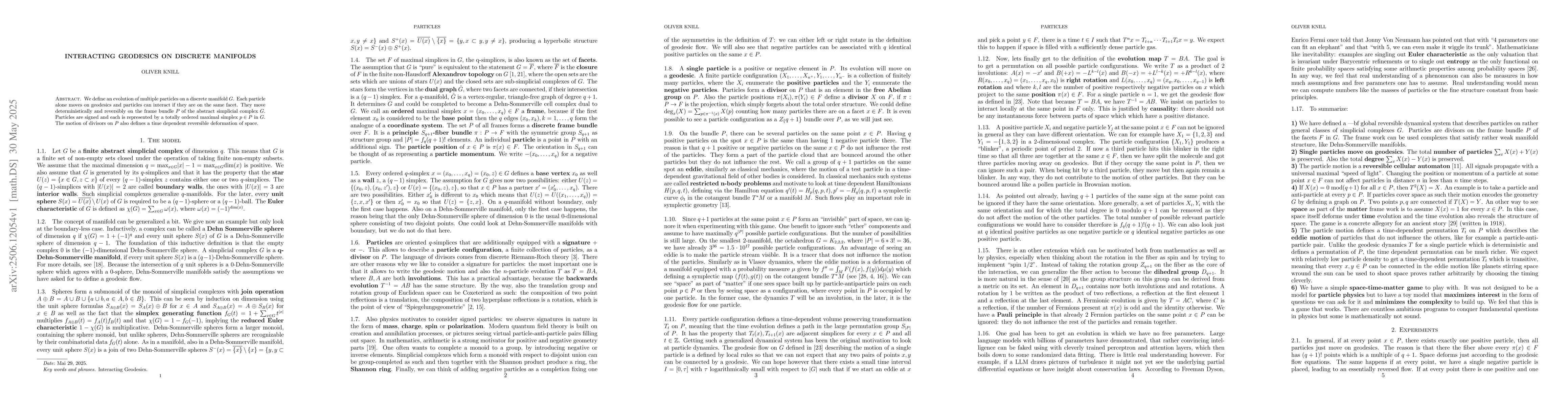 Thumbnail for Interacting Geodesics on Discrete Manifolds
