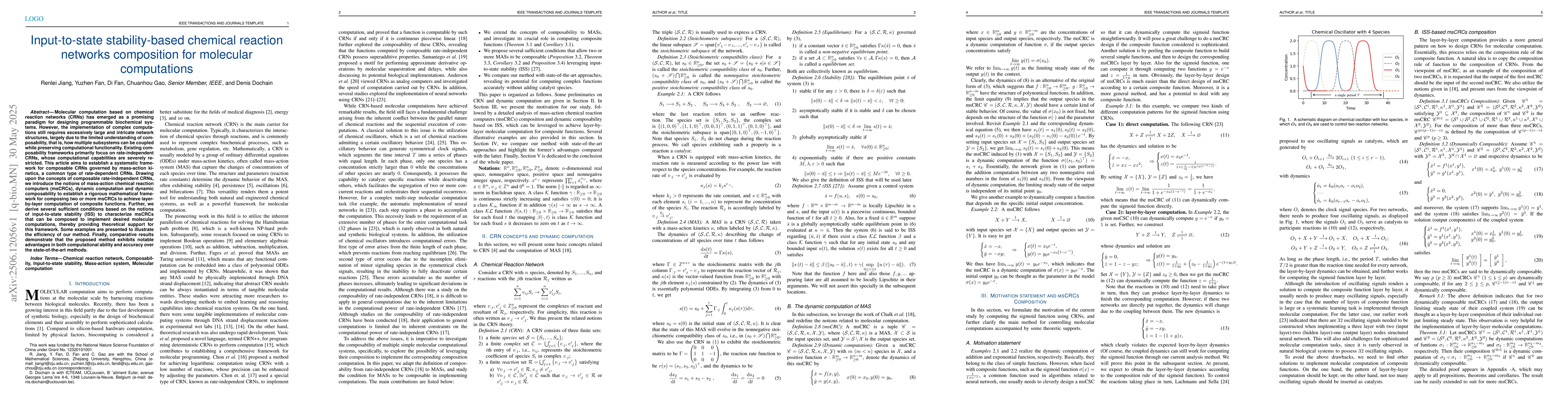 Thumbnail for Input-to-state stability-based chemical reaction networks composition
  for molecular computations