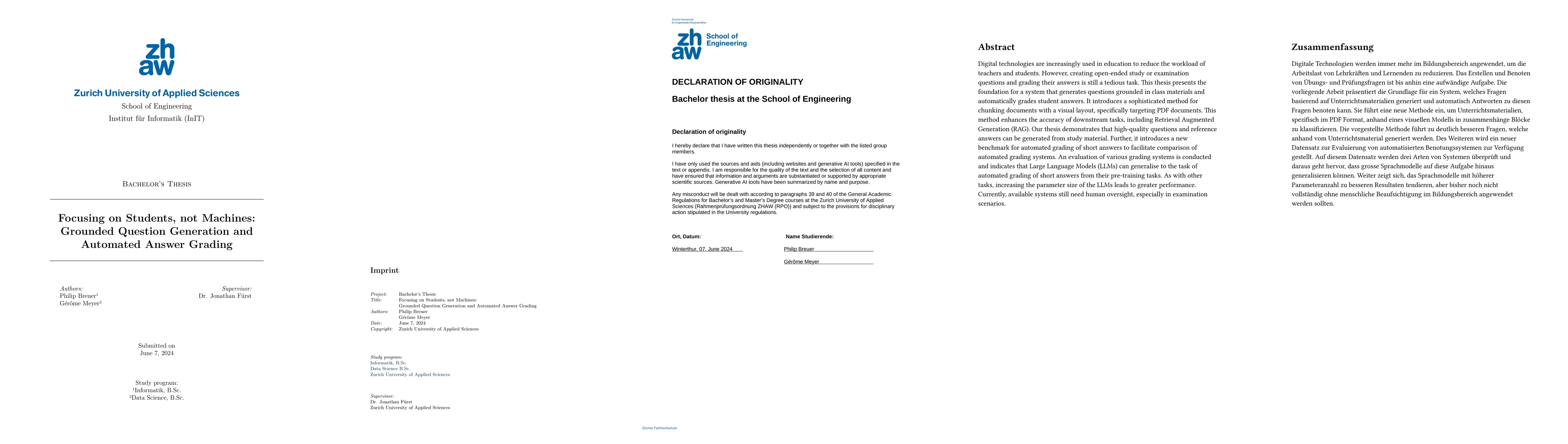 Thumbnail for Focusing on Students, not Machines: Grounded Question Generation and
  Automated Answer Grading