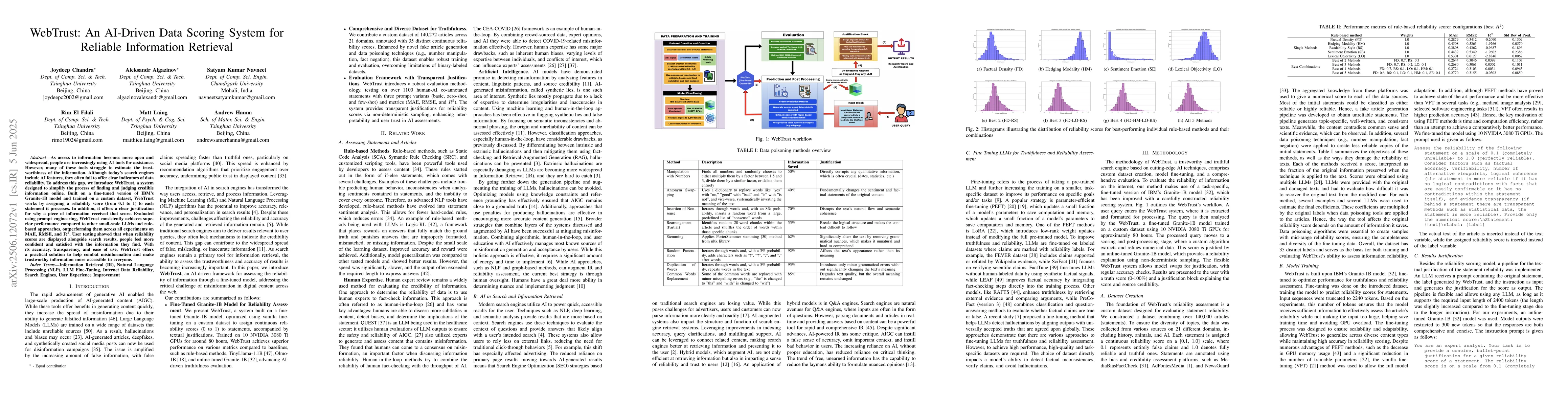 Thumbnail for WebTrust: An AI-Driven Data Scoring System for Reliable Information
  Retrieval