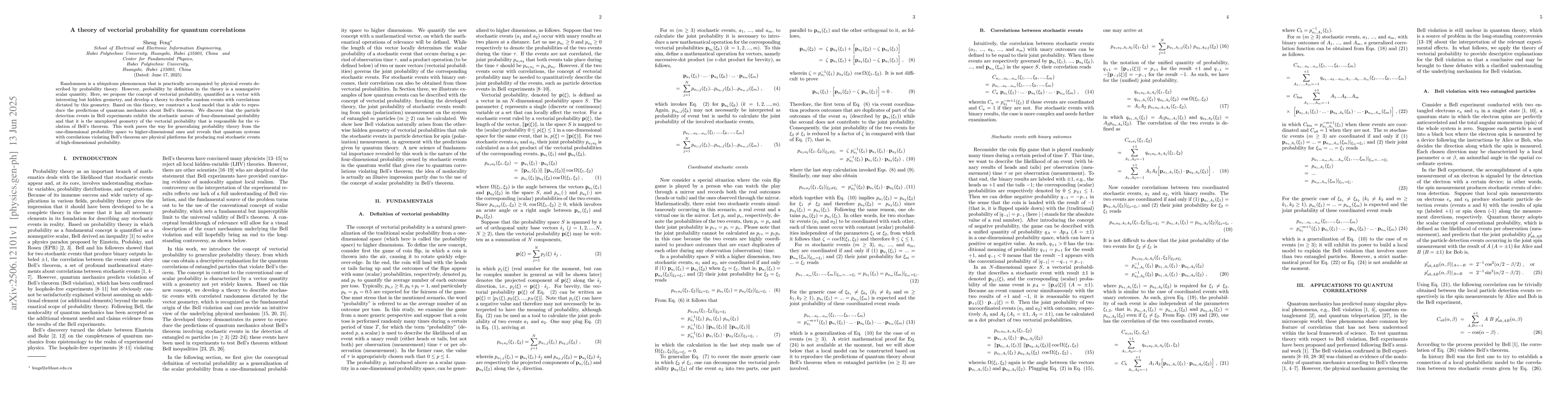 Thumbnail for A theory of vectorial probability for quantum correlations
