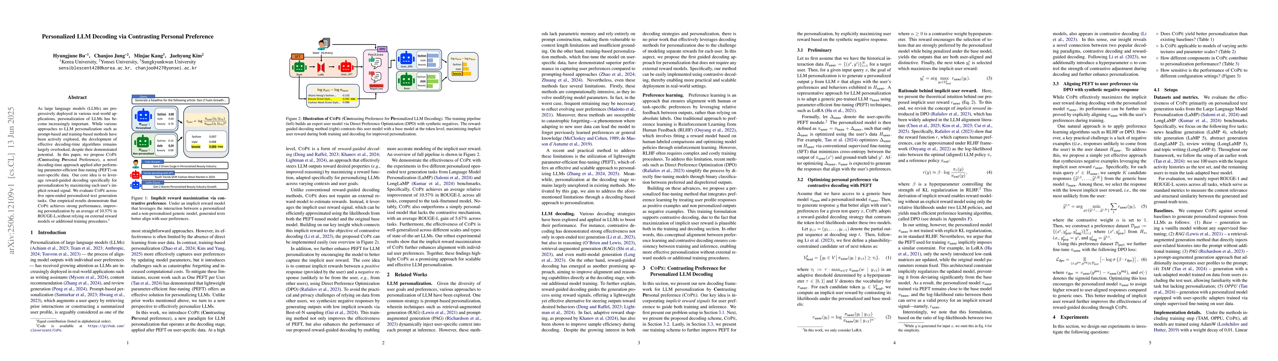 Thumbnail for Personalized LLM Decoding via Contrasting Personal Preference