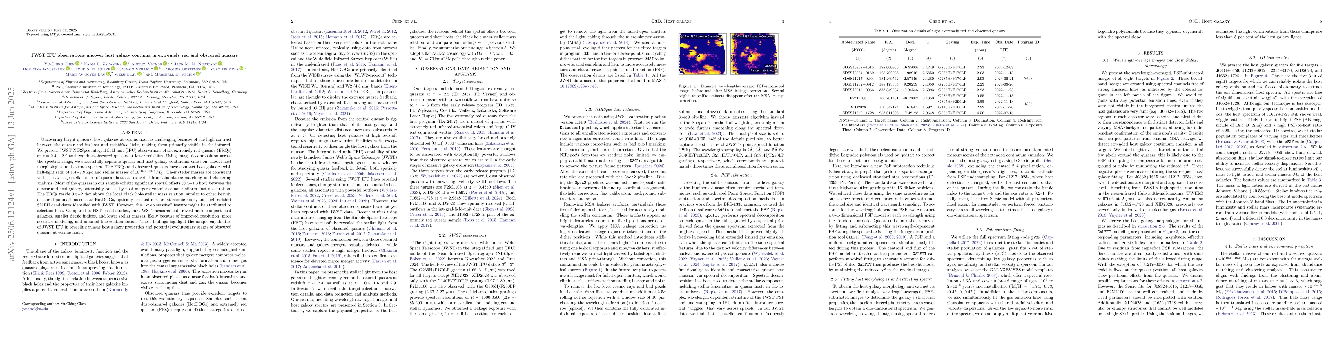 Thumbnail for JWST IFU observations uncover host galaxy continua in extremely red and
  obscured quasars