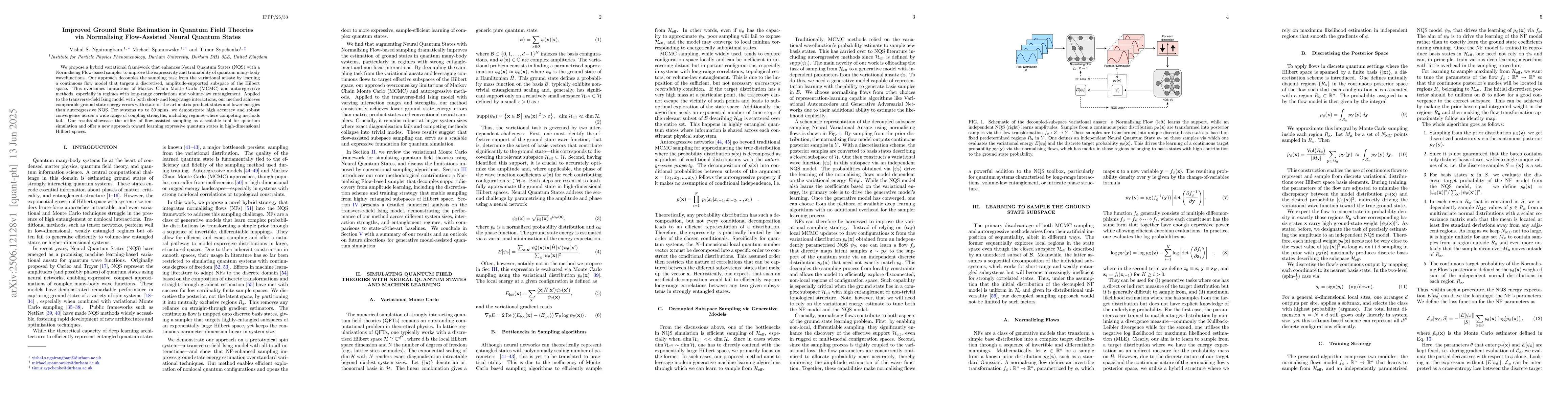 Thumbnail for Improved Ground State Estimation in Quantum Field Theories via
  Normalising Flow-Assisted Neural Quantum States