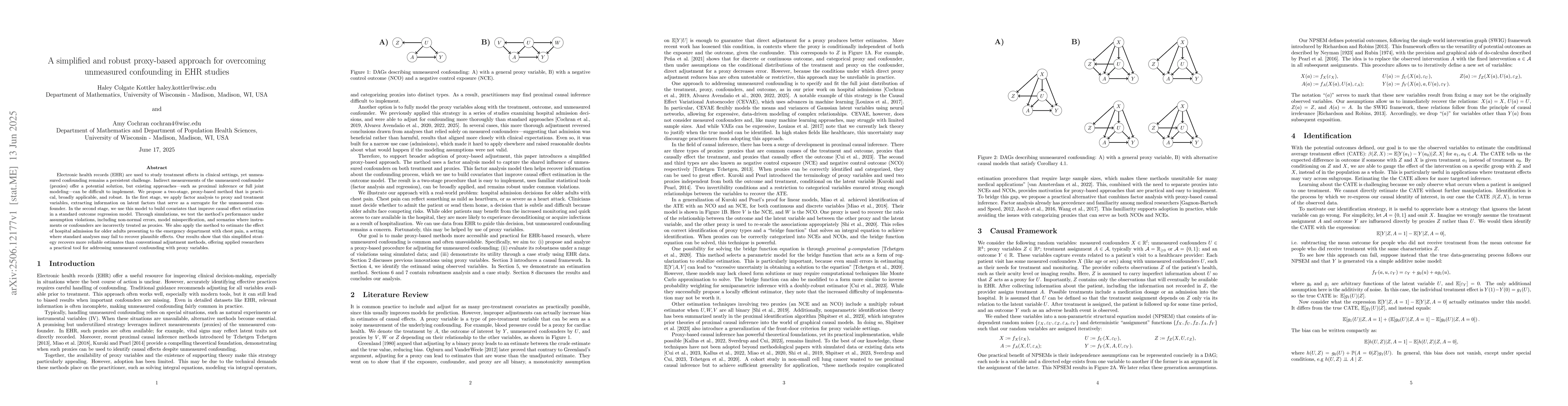 Thumbnail for A simplified and robust proxy-based approach for overcoming unmeasured
  confounding in EHR studies