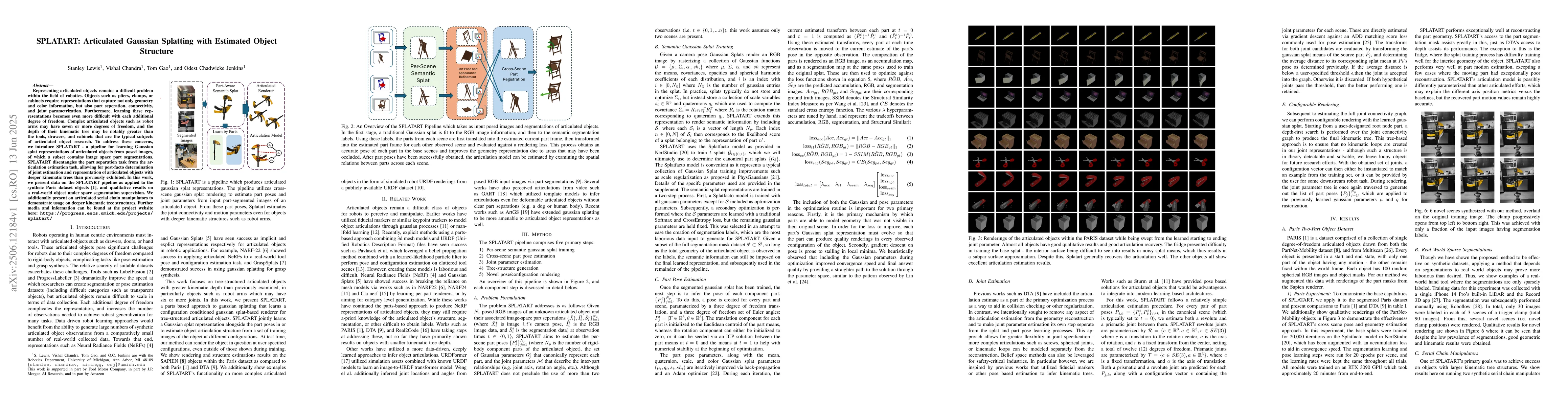 Thumbnail for SPLATART: Articulated Gaussian Splatting with Estimated Object Structure