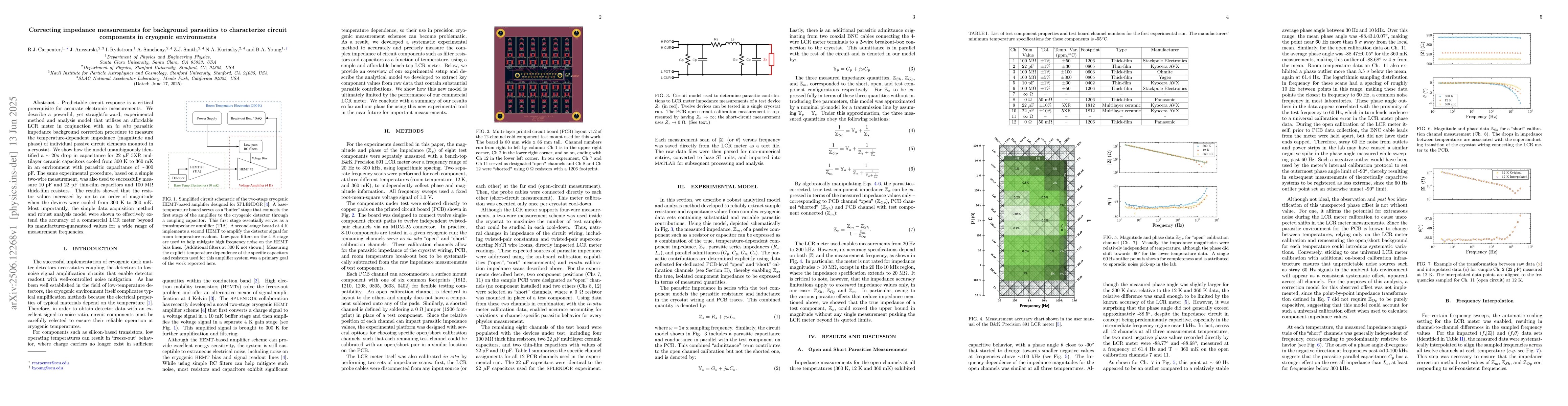 Thumbnail for Correcting impedance measurements for background parasitics to
  characterize circuit components in cryogenic environments