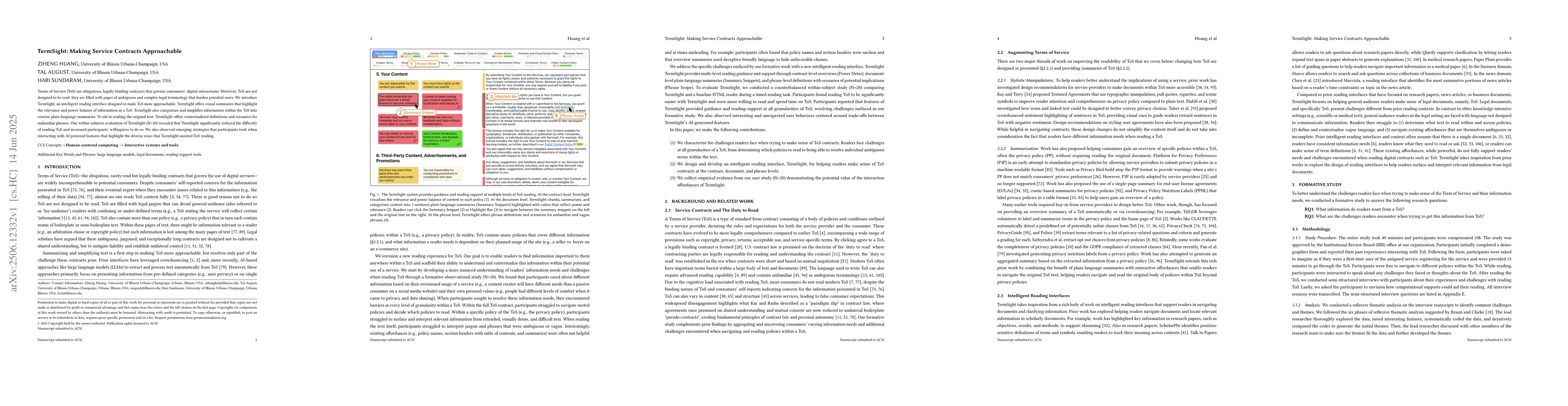 Thumbnail for TermSight: Making Service Contracts Approachable