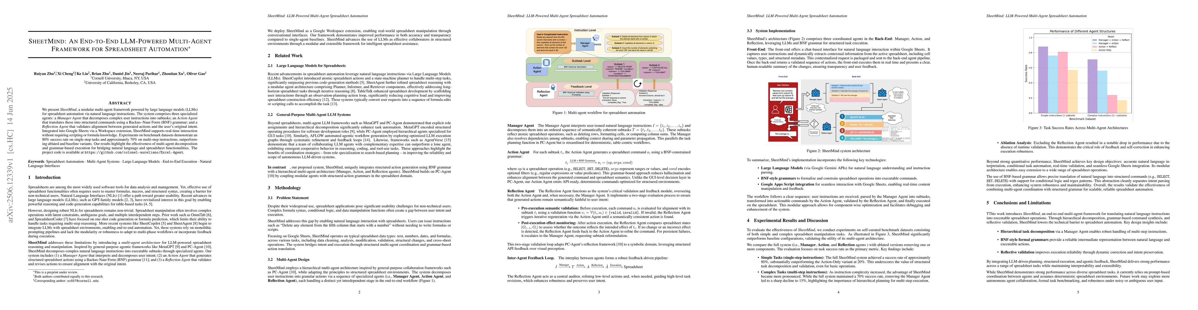 Thumbnail for SheetMind: An End-to-End LLM-Powered Multi-Agent Framework for
  Spreadsheet Automation