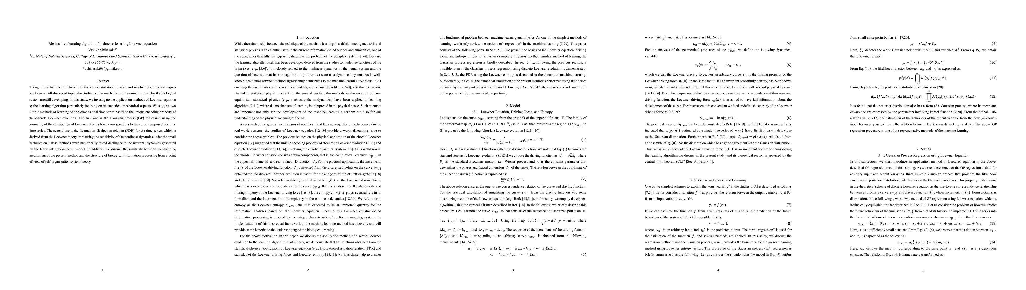 Thumbnail for Bio-inspired learning algorithm for time series using Loewner equation