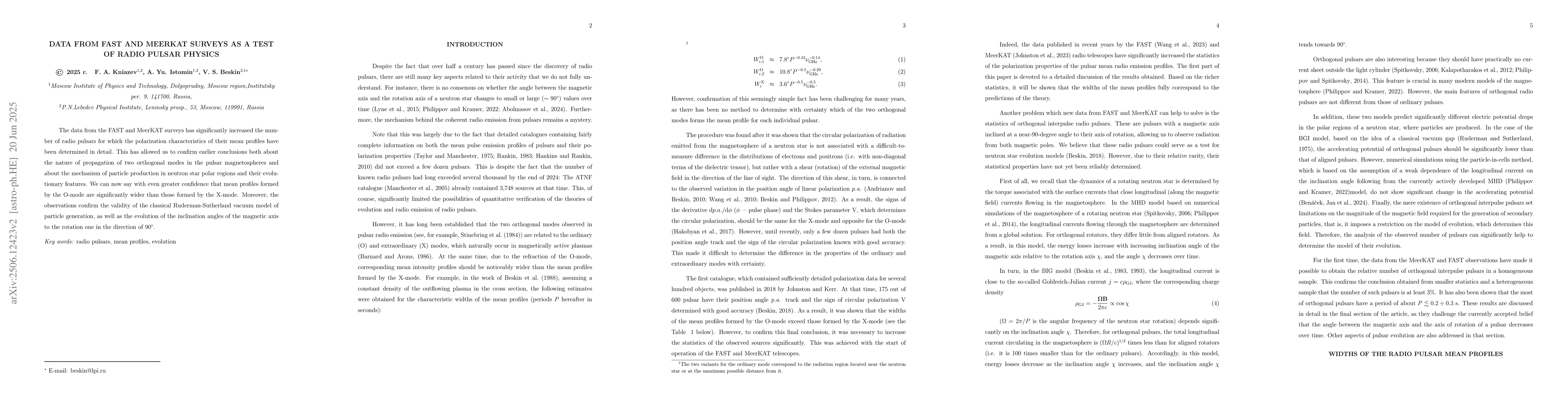 Thumbnail for Data from FAST and MeerKAT surveys as a test of radio pulsar physics