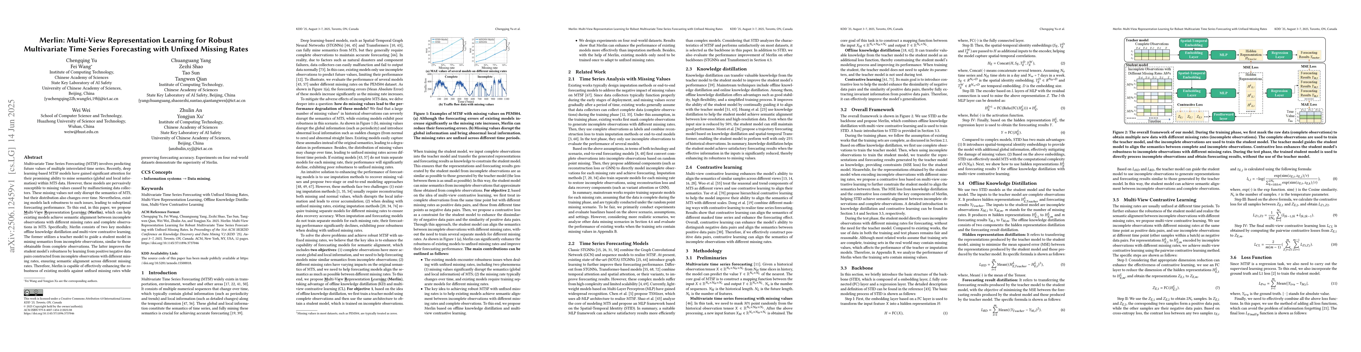 Thumbnail for Merlin: Multi-View Representation Learning for Robust Multivariate Time
  Series Forecasting with Unfixed Missing Rates