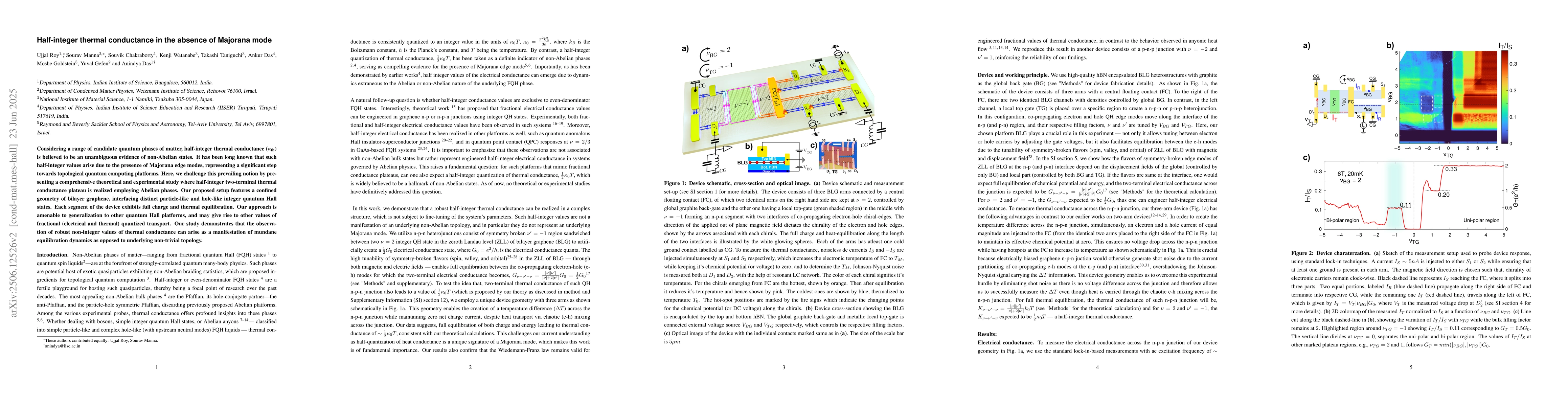 Thumbnail for Half-integer thermal conductance in the absence of Majorana mode
