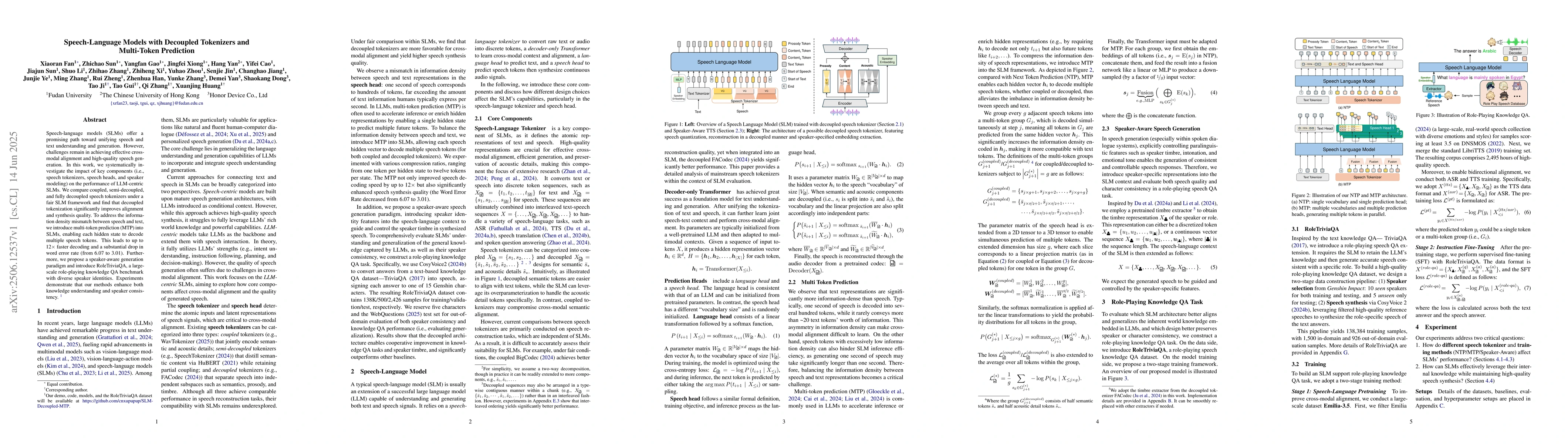 Thumbnail for Speech-Language Models with Decoupled Tokenizers and Multi-Token
  Prediction
