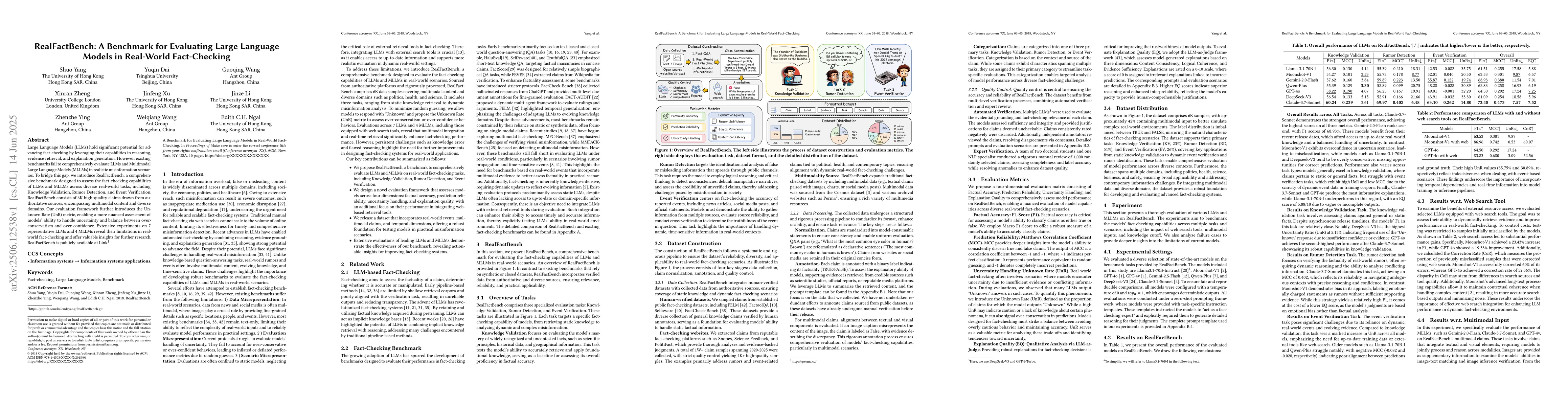 Thumbnail for RealFactBench: A Benchmark for Evaluating Large Language Models in
  Real-World Fact-Checking