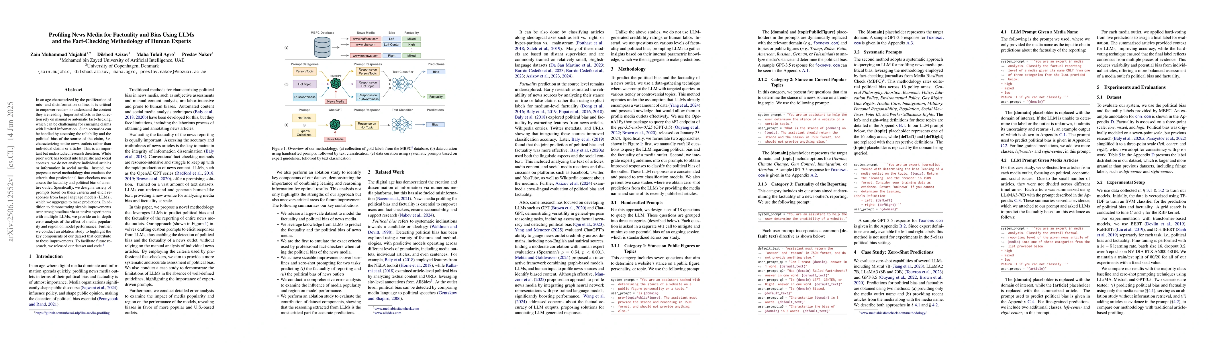 Thumbnail for Profiling News Media for Factuality and Bias Using LLMs and the
  Fact-Checking Methodology of Human Experts