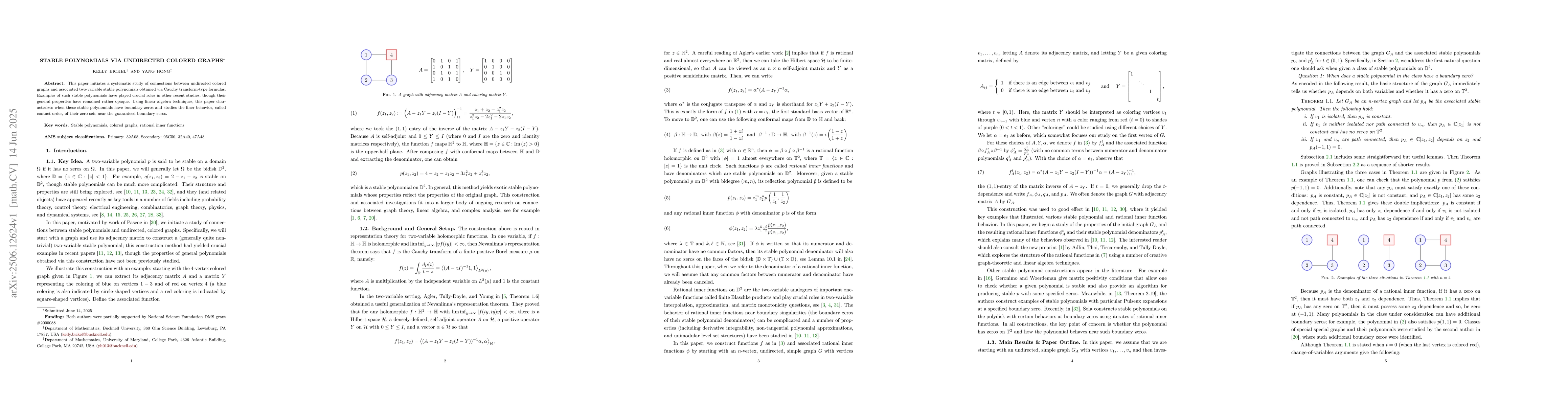 Thumbnail for Stable Polynomials via Undirected Colored Graphs