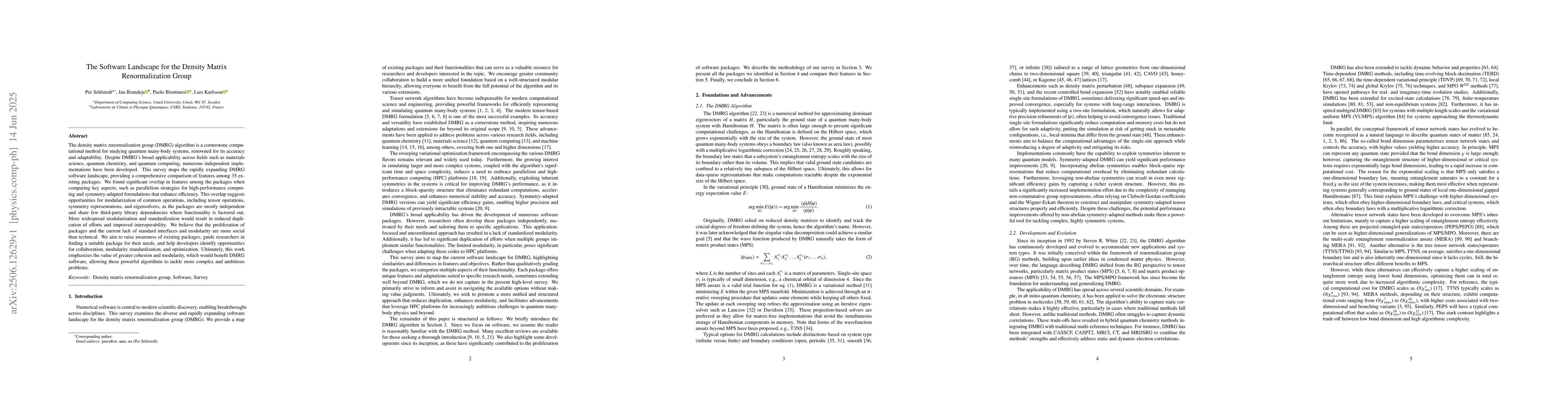 Thumbnail for The Software Landscape for the Density Matrix Renormalization Group