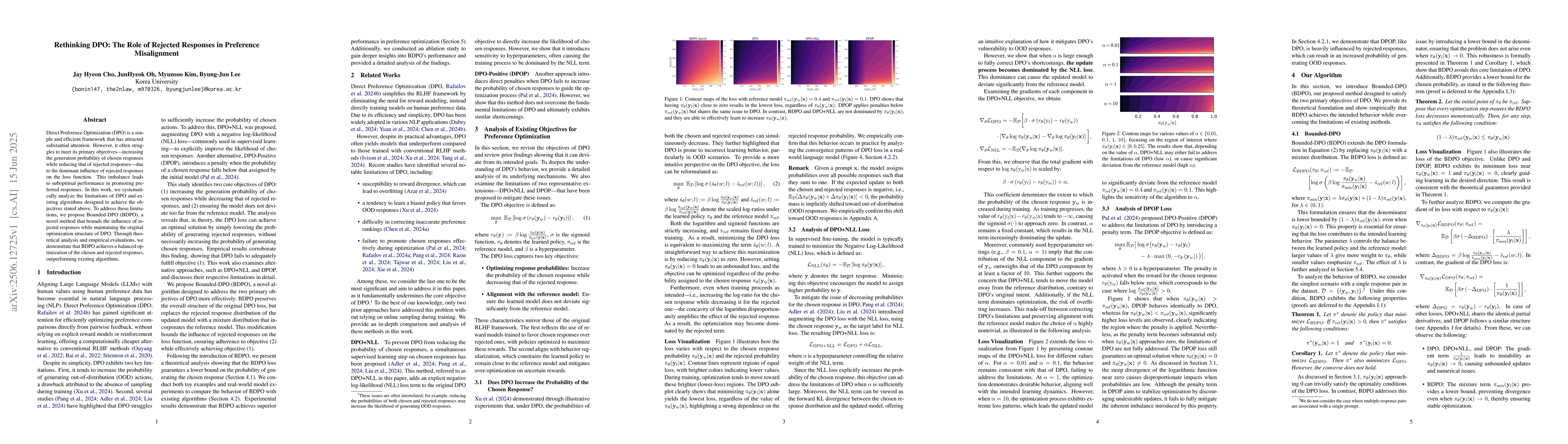 Thumbnail for Rethinking DPO: The Role of Rejected Responses in Preference
  Misalignment
