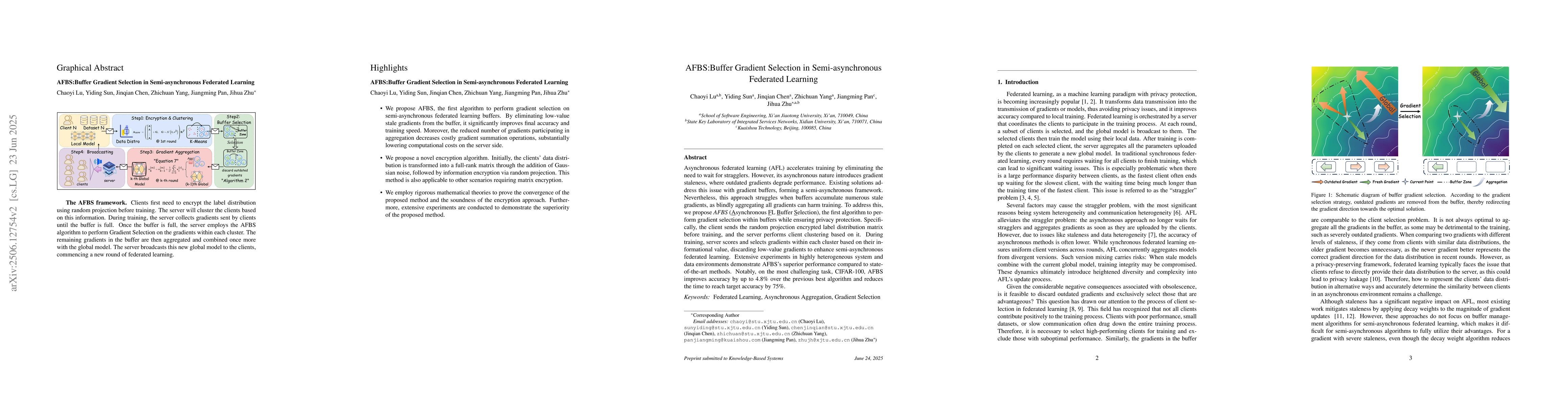 Thumbnail for AFBS:Buffer Gradient Selection in Semi-asynchronous Federated Learning