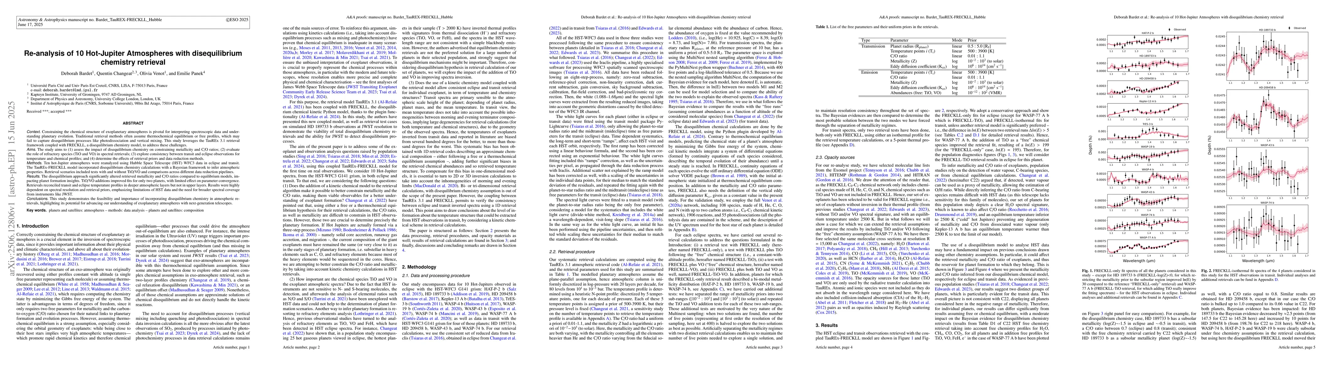 Thumbnail for Re-analysis of 10 Hot-Jupiter Atmospheres with disequilibrium chemistry
  retrieval