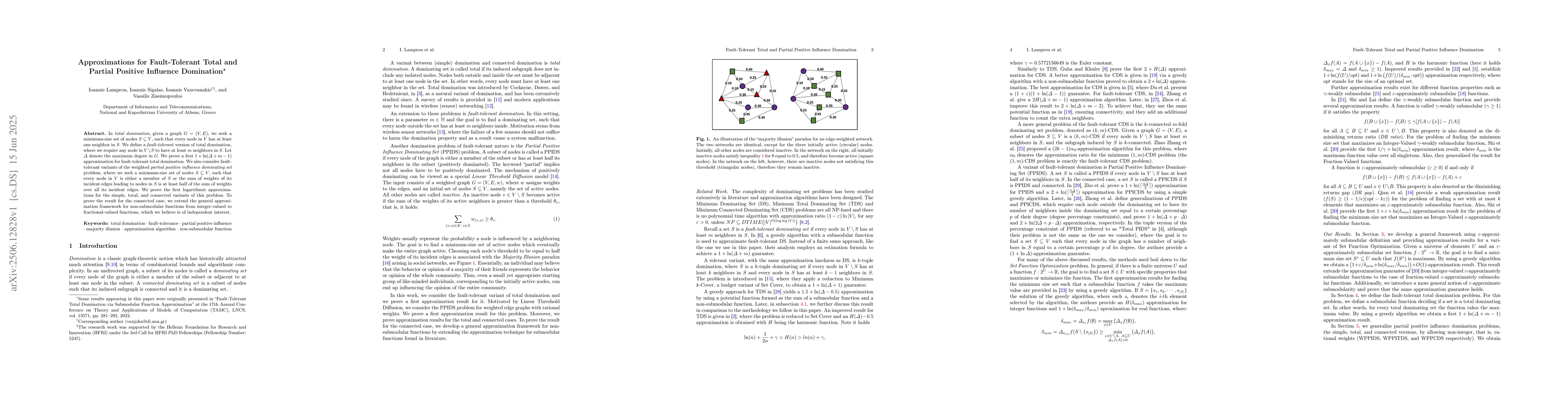 Thumbnail for Approximations for Fault-Tolerant Total and Partial Positive Influence
  Domination