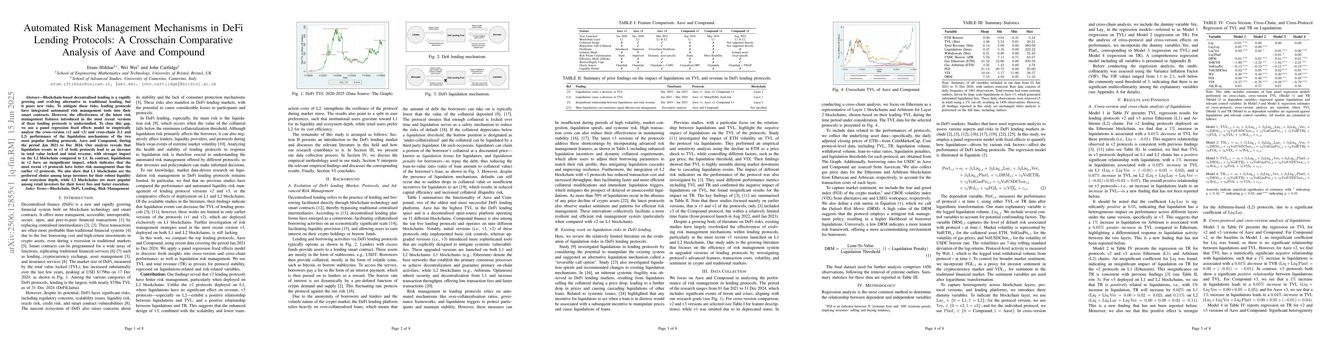 Thumbnail for Automated Risk Management Mechanisms in DeFi Lending Protocols: A
  Crosschain Comparative Analysis of Aave and Compound