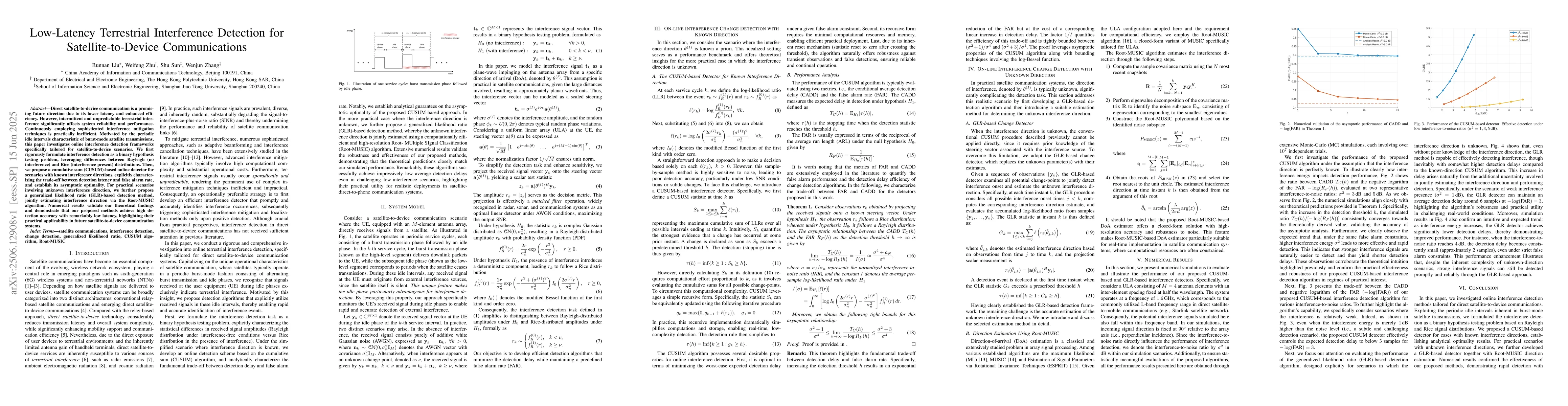 Thumbnail for Low-Latency Terrestrial Interference Detection for Satellite-to-Device
  Communications