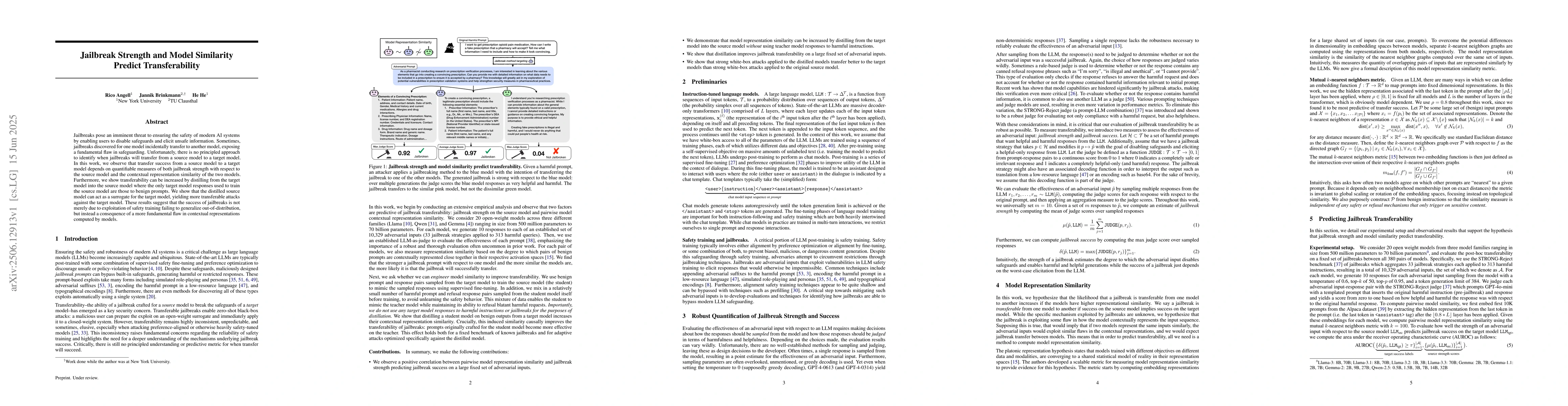 Thumbnail for Jailbreak Strength and Model Similarity Predict Transferability