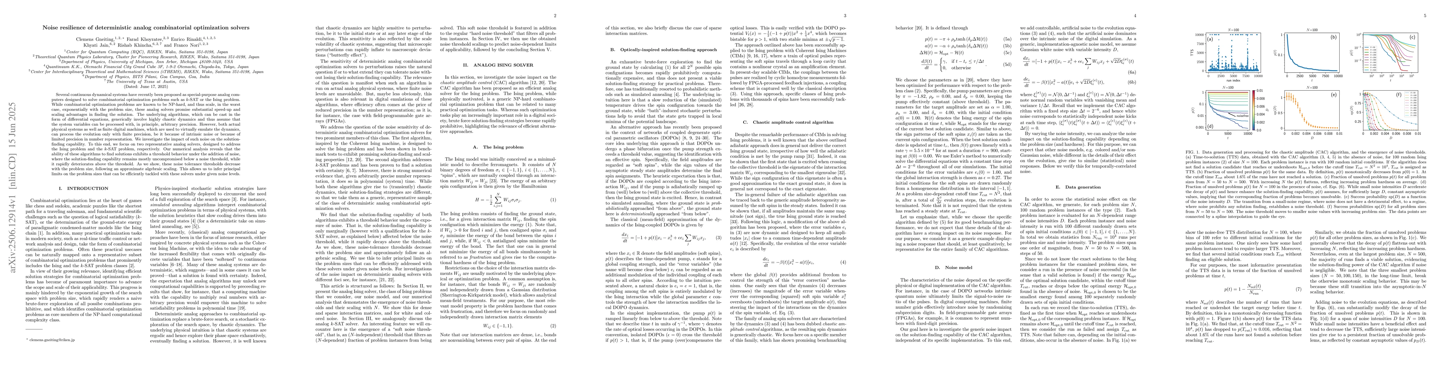 Thumbnail for Noise resilience of deterministic analog combinatorial optimization
  solvers