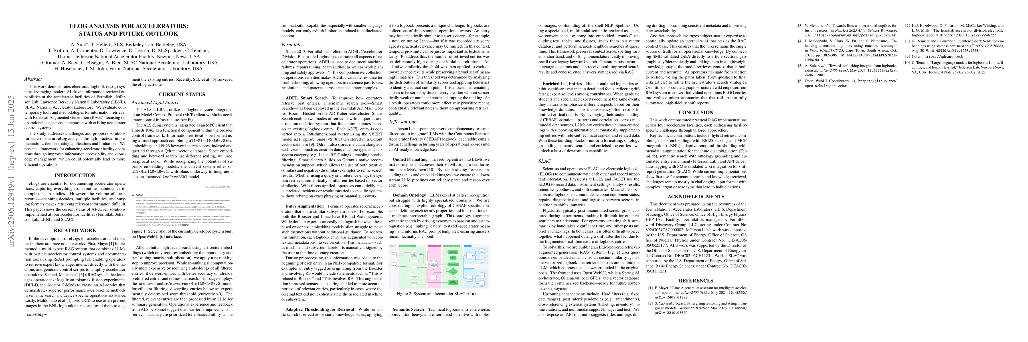 Thumbnail for eLog analysis for accelerators: status and future outlook