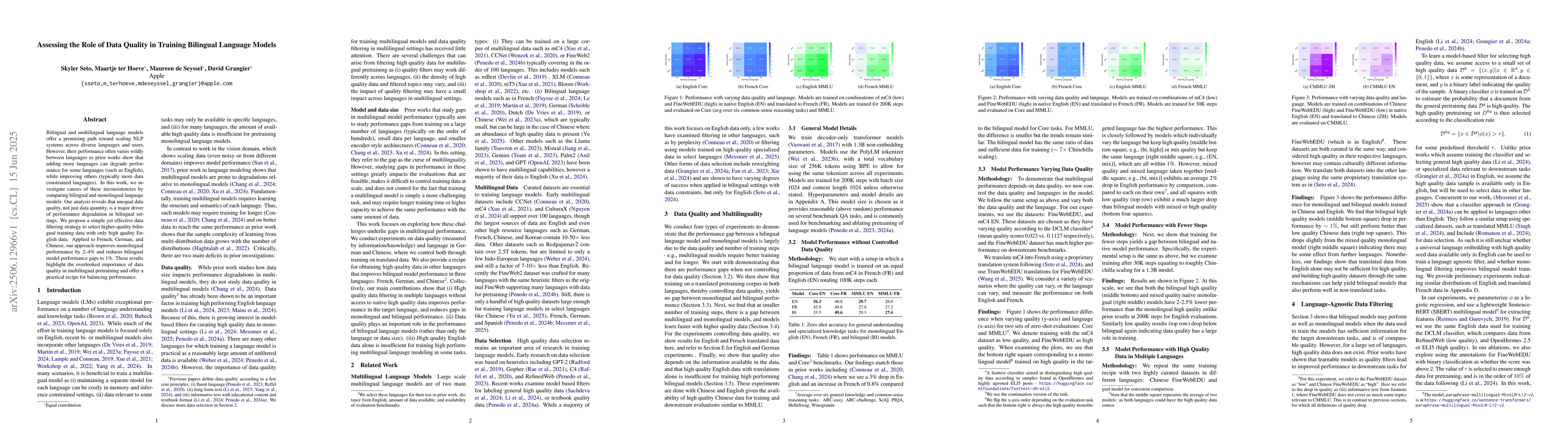 Thumbnail for Assessing the Role of Data Quality in Training Bilingual Language Models