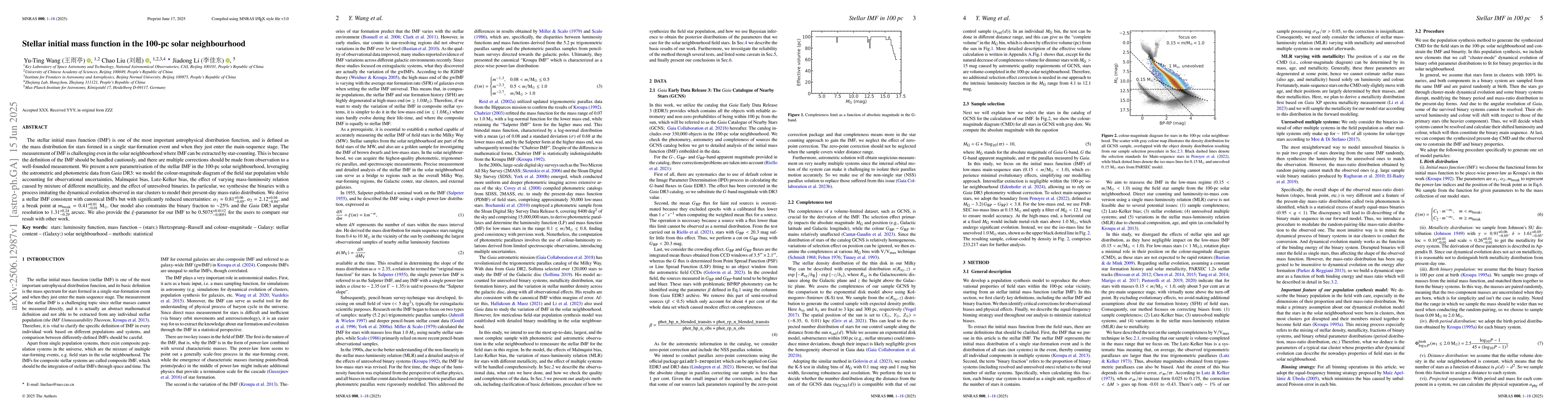 Thumbnail for Stellar initial mass function in the 100-pc solar neighbourhood