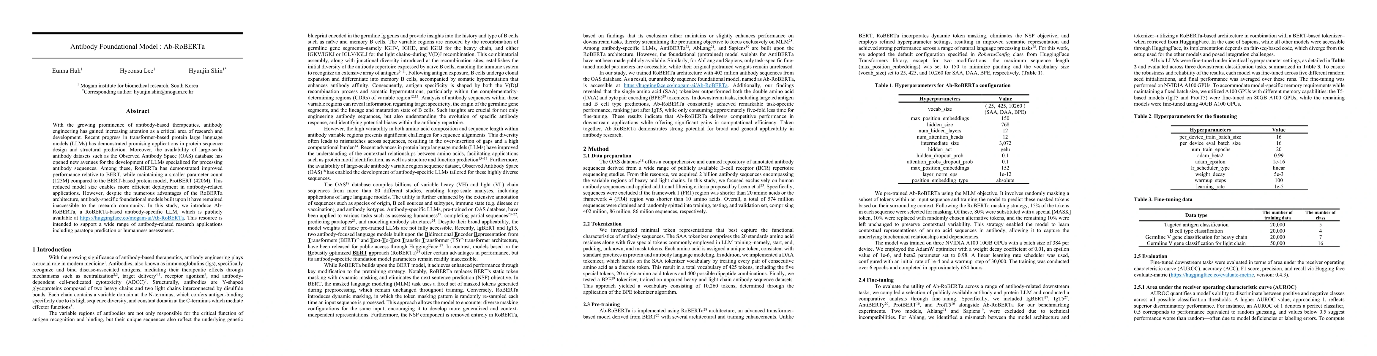 Thumbnail for Antibody Foundational Model : Ab-RoBERTa