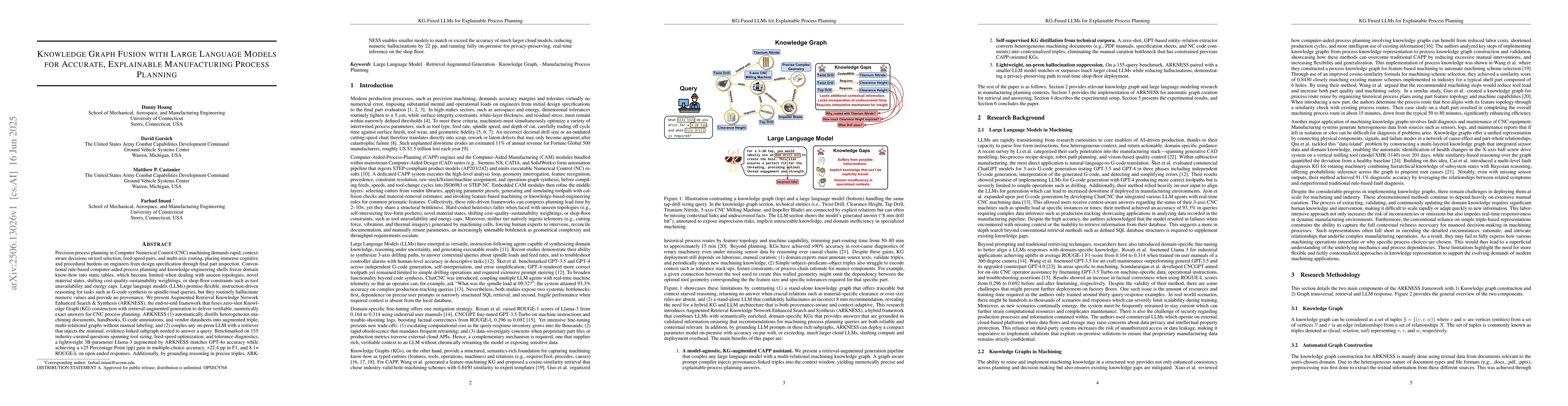 Thumbnail for Knowledge Graph Fusion with Large Language Models for Accurate,
  Explainable Manufacturing Process Planning