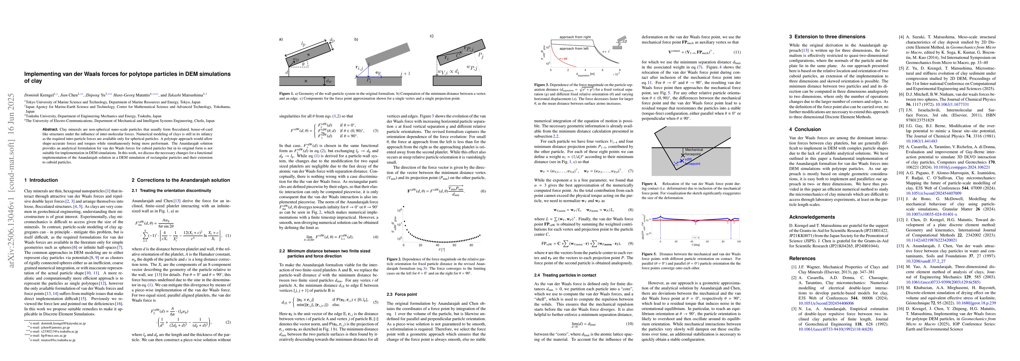 Thumbnail for Implementing van der Waals forces for polytope particles in DEM
  simulations of clay