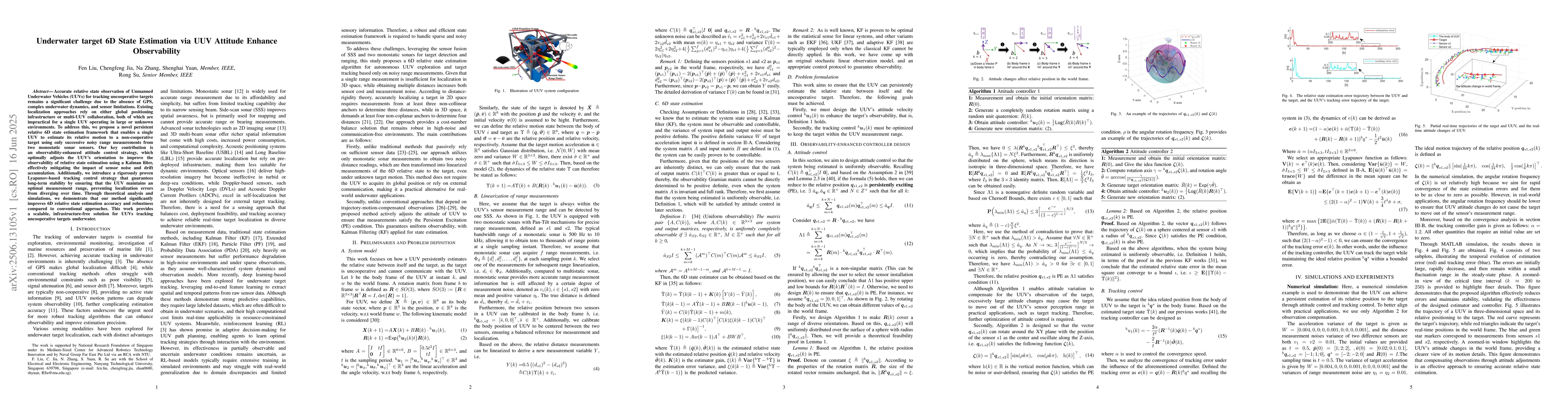 Thumbnail for Underwater target 6D State Estimation via UUV Attitude Enhance
  Observability