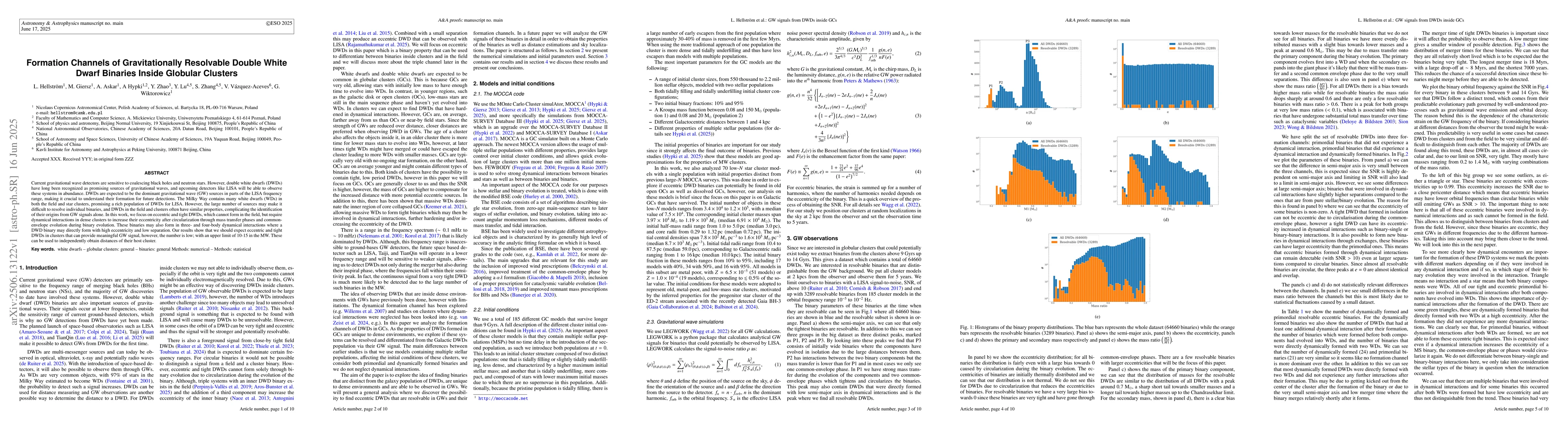 Thumbnail for Formation Channels of Gravitationally Resolvable Double White Dwarf
  Binaries Inside Globular Clusters