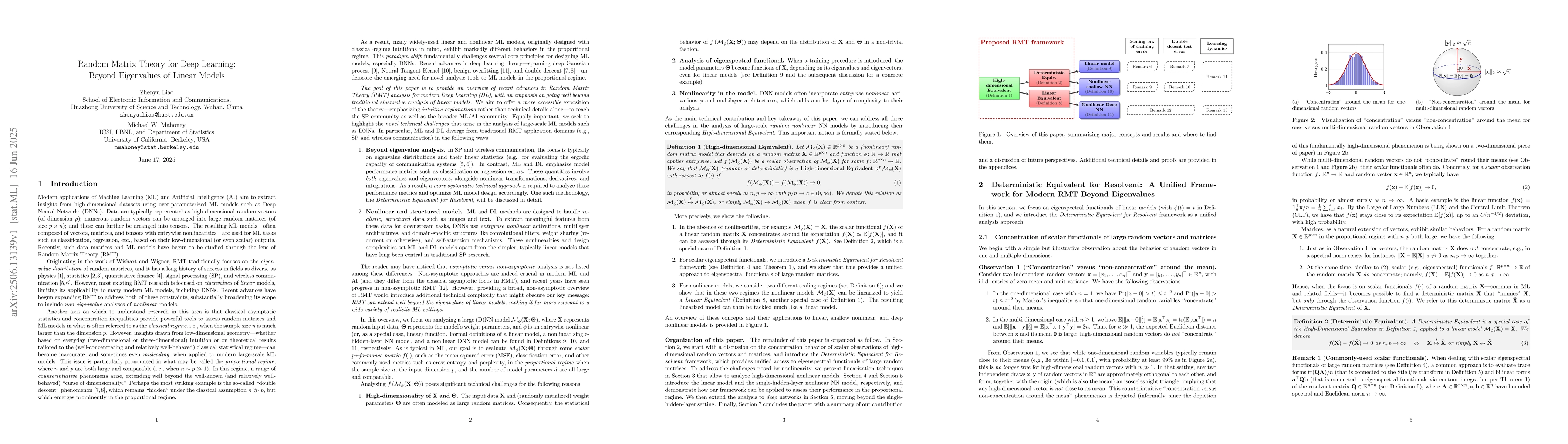 Thumbnail for Random Matrix Theory for Deep Learning: Beyond Eigenvalues of Linear
  Models