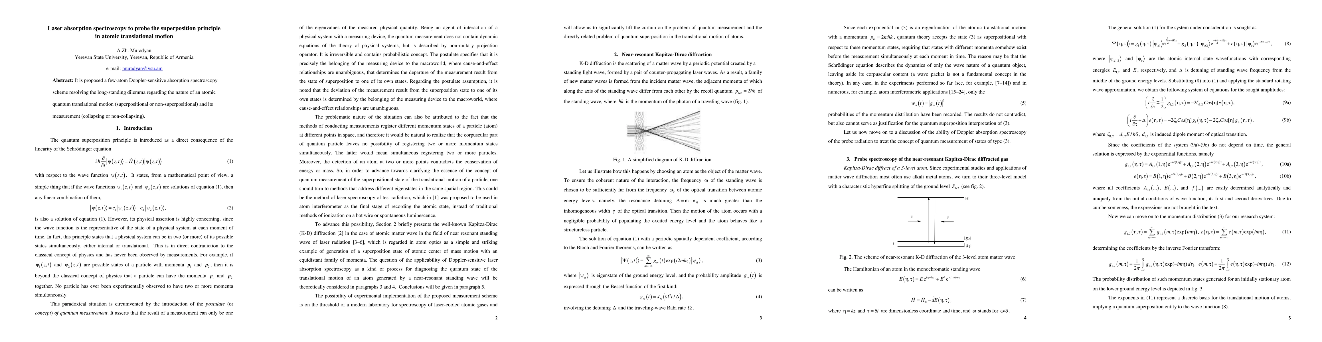 Thumbnail for Laser absorption spectroscopy to probe the superposition principle in
  atomic translational motion