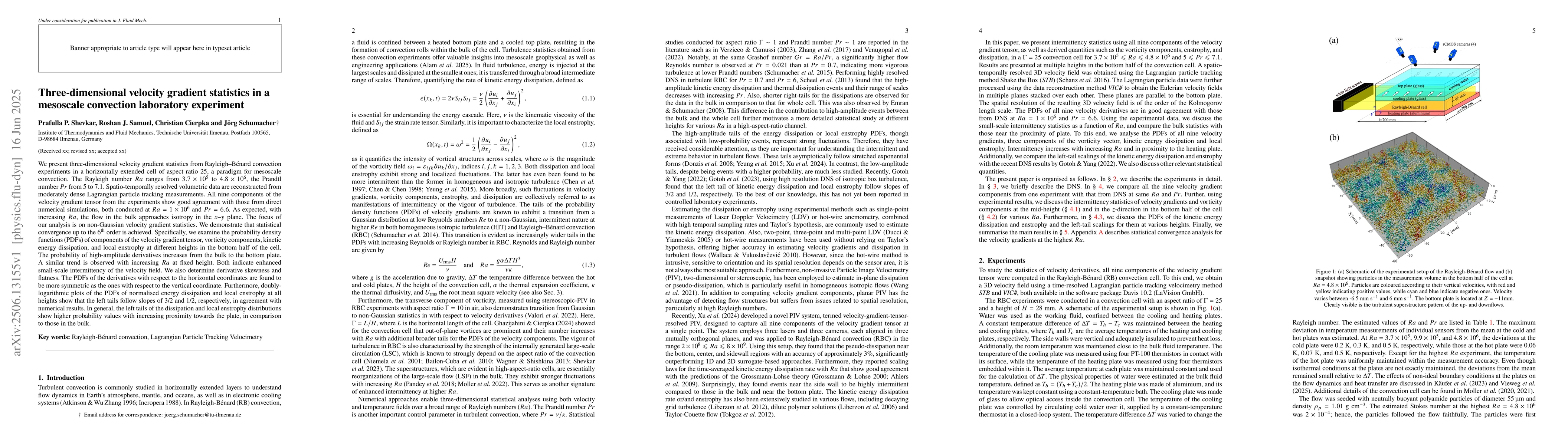 Thumbnail for Three-dimensional velocity gradient statistics in a mesoscale convection
  laboratory experiment