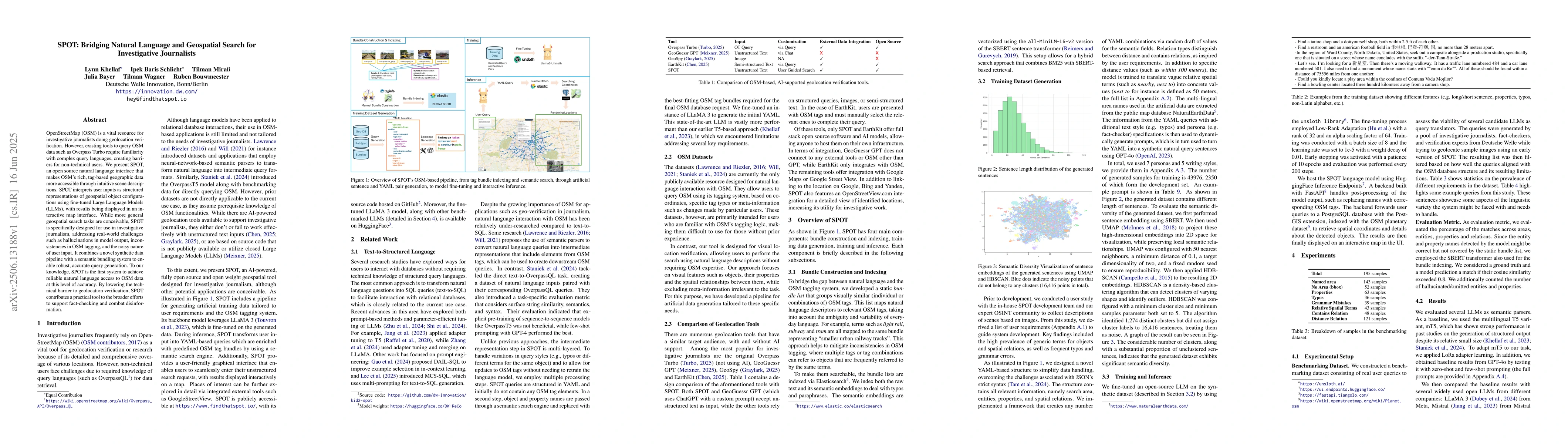 Thumbnail for SPOT: Bridging Natural Language and Geospatial Search for Investigative
  Journalists