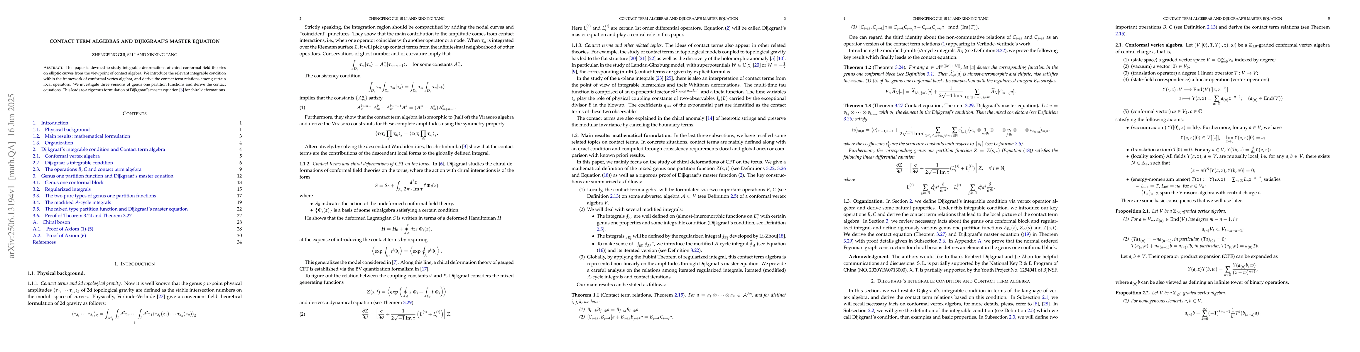 Thumbnail for Contact Term Algebras and Dijkgraaf's Master Equation