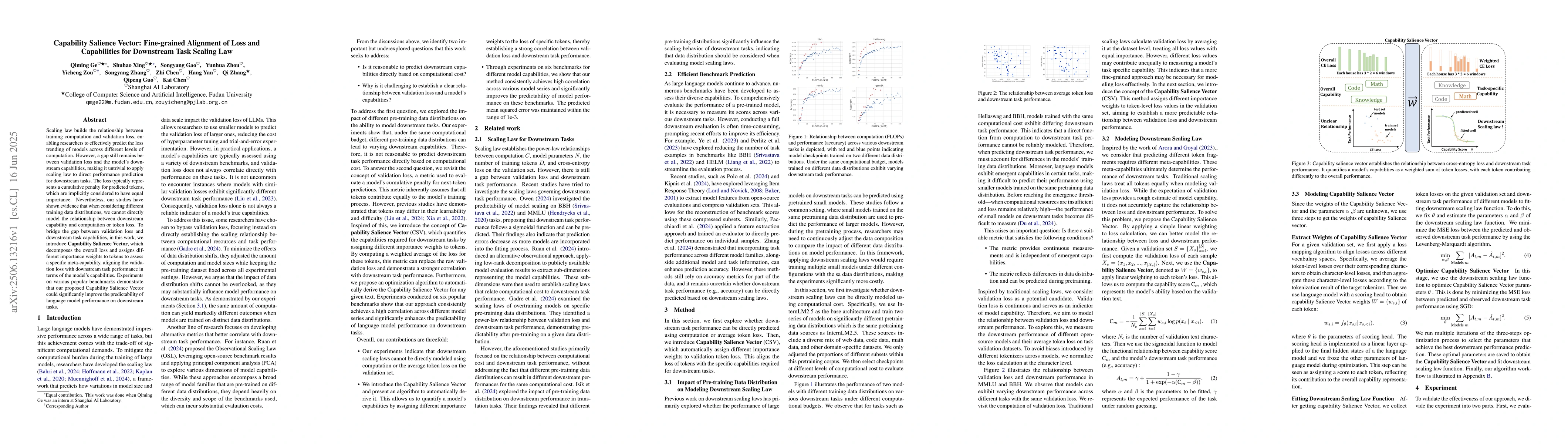 Thumbnail for Capability Salience Vector: Fine-grained Alignment of Loss and
  Capabilities for Downstream Task Scaling Law