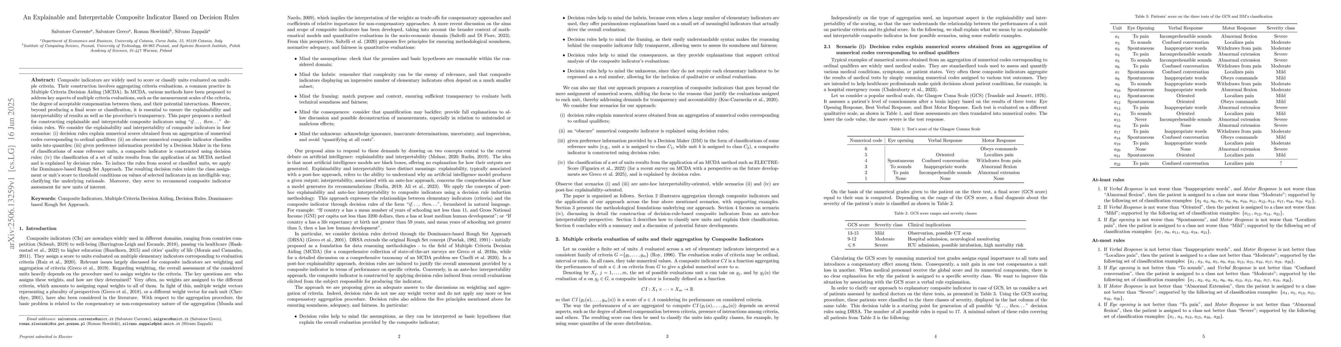 Thumbnail for An Explainable and Interpretable Composite Indicator Based on Decision
  Rules