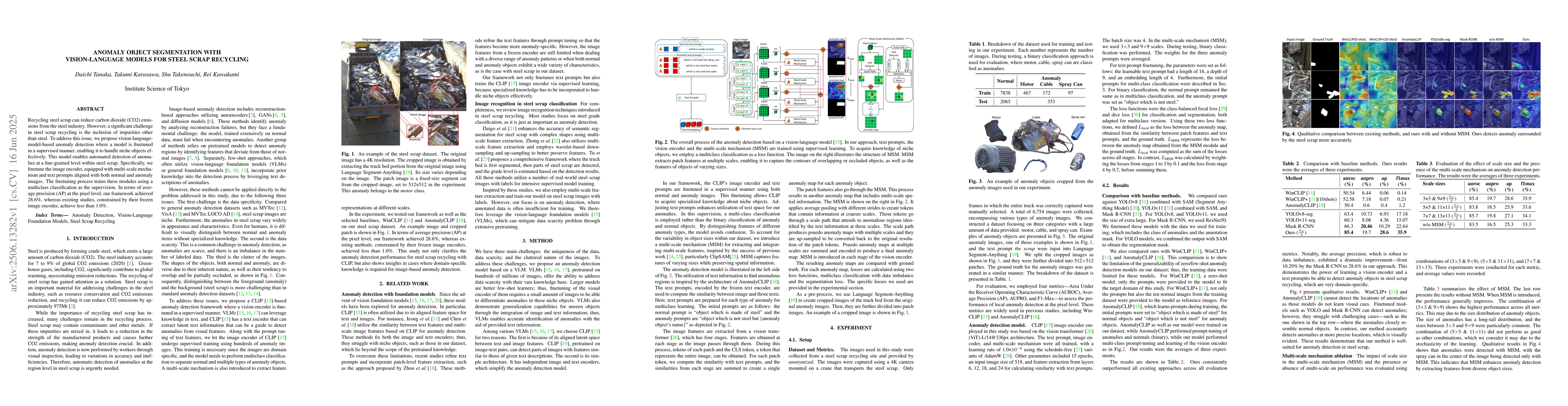 Thumbnail for Anomaly Object Segmentation with Vision-Language Models for Steel Scrap
  Recycling