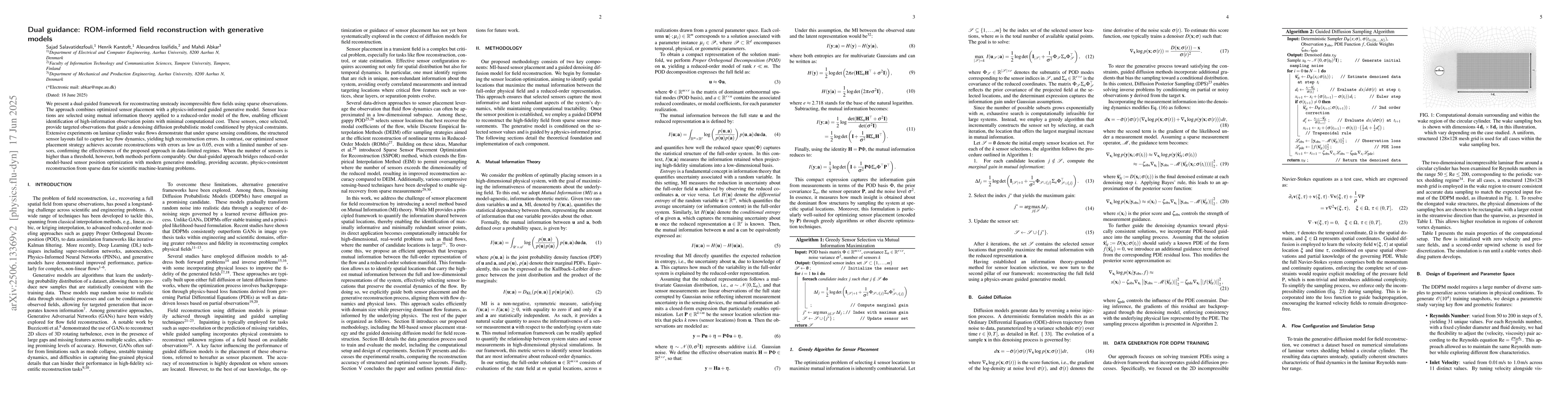 Thumbnail for Dual guidance: ROM-informed field reconstruction with generative models